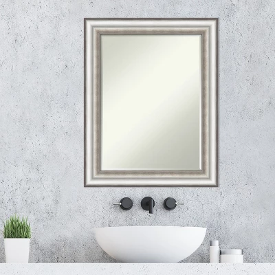 Amanti Art Salon Silver Petite Bevel Bathroom Wall Mirror 29.25 X 23.25 In. 8 Amanti Art Salon Silver Petite Bevel Bathroom Wall Mirror 29.25 X 23.25 In. - Image 6