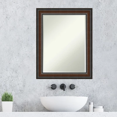 Amanti Art Cyprus Walnut Petite Bevel Wood Bathroom Wall Mirror 28.75 X 22.75 In. 8 Amanti Art Cyprus Walnut Petite Bevel Wood Bathroom Wall Mirror 28.75 X 22.75 In. - Image 6