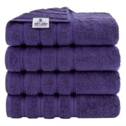American Soft Linen 4 Pack Bath Towel Set, 100% Cotton, 27 Inch By 54 Inch Bath Towels For Bathroom -Lunara Bath Store GUEST ede722d9 0a2b 475a b1cc b7333e688744