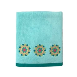 3pc Ariel Medallion Bath Towel Set Green - Allure Home Creation