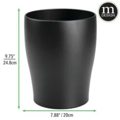 MDesign Modern Small Round Metal Trash Can Wastebasket, Garbage Bin -Lunara Bath Store GUEST f08258a5 4c2e 4c4e 9e58 2d06a1e38bdd