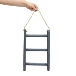 Farmlyn Creek 3-Tier Rustic-Style Hanging Towel Rack, Small Wooden Hanging Ladder Towel Racks For Bathroom With Rope, 10 X 23 In, Gray -Lunara Bath Store GUEST f1251b9e 5eba 4943 9233 b8140e34dd74