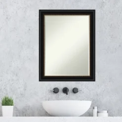 Amanti Art Manhattan Black Petite Bevel Bathroom Wall Mirror 28 X 22 In. -Lunara Bath Store GUEST f1bd38a0 a580 4eb2 88c8 308a8220b591