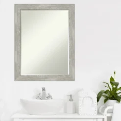 Amanti Art Dove Greywash Narrow Petite Bevel Bathroom Wall Mirror 27.5 X 21.5 In. -Lunara Bath Store GUEST f2e3d1db c73b 439a 8776 87e381d93ef0