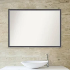 40" X 29" Non-Beveled Eva Thin Bathroom Wall Mirror Black - Amanti Art 14 40" X 29" Non-Beveled Eva Thin Bathroom Wall Mirror Black - Amanti Art -Lunara Bath Store GUEST f3507536 b7ab 45bc a7fe aa2a97131295