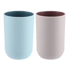 Unique Bargains 2Pcs Bathroom Tumblers Bathroom Toothbrush Cup Blue 4.33''x2.76'' 350ml -Lunara Bath Store GUEST f392e18e 7f31 4bcf 92d0 ca45ee7ae65c