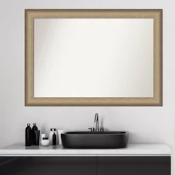 41" X 29" Non-Beveled Elegant Brushed Bathroom Wall Mirror Bronze - Amanti Art -Lunara Bath Store GUEST f41b90cf 34ca 488d abc5 bab85149501c
