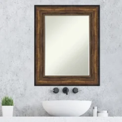 Amanti Art Ballroom Bronze Petite Bevel Bathroom Wall Mirror 31.5 X 25.5 In. -Lunara Bath Store GUEST f471487c 714b 477d 820d 64ec23ca154a