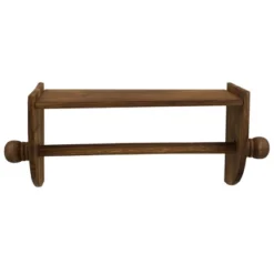 Home Basics Quick Install Rustic Pine Wood Wall Mounted Paper Towel Holder With Flat Top, Brown -Lunara Bath Store GUEST f486699d df39 4488 a1b8 52bc26acab6c