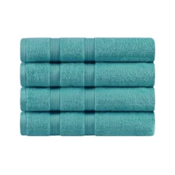 Smart Dry 4 Piece Plush Quick-Drying Highly-Absorbent Solid 100% Cotton Bath Towel Set By Blue Nile Mills -Lunara Bath Store GUEST f55470f8 fc5d 4031 a732 d98c3b5c058b