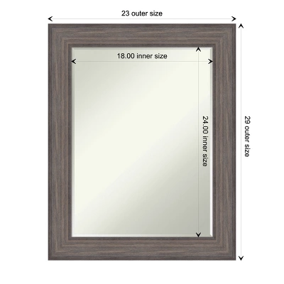 Amanti Art Country Barnwood Petite Bevel Wood Bathroom Wall Mirror 29 X 23 In. 5 Amanti Art Country Barnwood Petite Bevel Wood Bathroom Wall Mirror 29 X 23 In. - Image 3