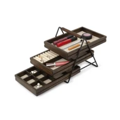 Terrace Jewelry Storage Box Black/Walnut - Umbra -Lunara Bath Store GUEST f7d7e9d6 2eba 4d2e b7c9 192fdb6b9f75