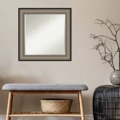 Imperial Framed Bathroom Vanity Wall Mirror Pewter Black - Amanti Art -Lunara Bath Store GUEST f82b183b bac1 4511 9c07 9775645085b6