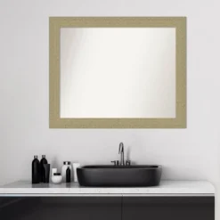 32" X 26" Non-Beveled Mosaic Bathroom Wall Mirror Gold - Amanti Art -Lunara Bath Store GUEST fa7685d3 0a9a 4b4c b2c8 3d91b6e46dd8