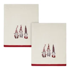 Avanti Christmas Gnomes 2 Pc Bath Towel Set