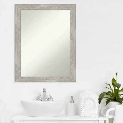 22" X 28" Non-Beveled Dove Narrow Bathroom Wall Mirror Gray Wash - Amanti Art 7 22" X 28" Non-Beveled Dove Narrow Bathroom Wall Mirror Gray Wash - Amanti Art - Image 5