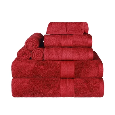 8 Piece Assorted Bath Towel Set, Rayon From Bamboo And Cotton, Ultra-Soft Plush Quick Drying, Solid Terry Towels With Dobby Border By Blue Nile Mills 7 8 Piece Assorted Bath Towel Set, Rayon From Bamboo And Cotton, Ultra-Soft Plush Quick Drying, Solid Terry Towels With Dobby Border By Blue Nile Mills - Image 5