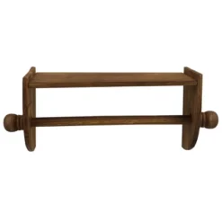 Home Basics Quick Install Rustic Pine Wood Wall Mounted Paper Towel Holder With Flat Top, Brown -Lunara Bath Store GUEST fcbbd358 43d6 4ed1 9e00 54b681991212