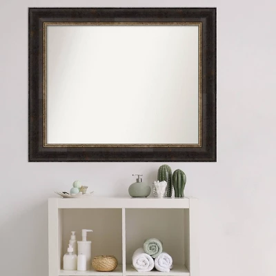 34" X 28" Non-Beveled Varied Black Bathroom Wall Mirror - Amanti Art 8 34" X 28" Non-Beveled Varied Black Bathroom Wall Mirror - Amanti Art - Image 6