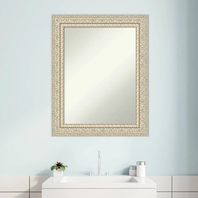 24" X 30" Non-Beveled Fair Baroque Wood Bathroom Wall Mirror Cream - Amanti Art 9 24" X 30" Non-Beveled Fair Baroque Wood Bathroom Wall Mirror Cream - Amanti Art - Image 7