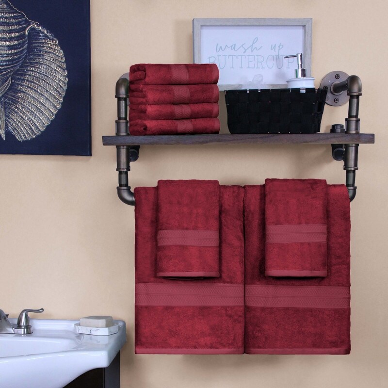 Lunara Bath Store -Lunara Bath Store Superior 8 Piece Towel Set 2 Piece Bath Towel and 6 Piece Hand Towel Rayon From Bamboo and Cotton
